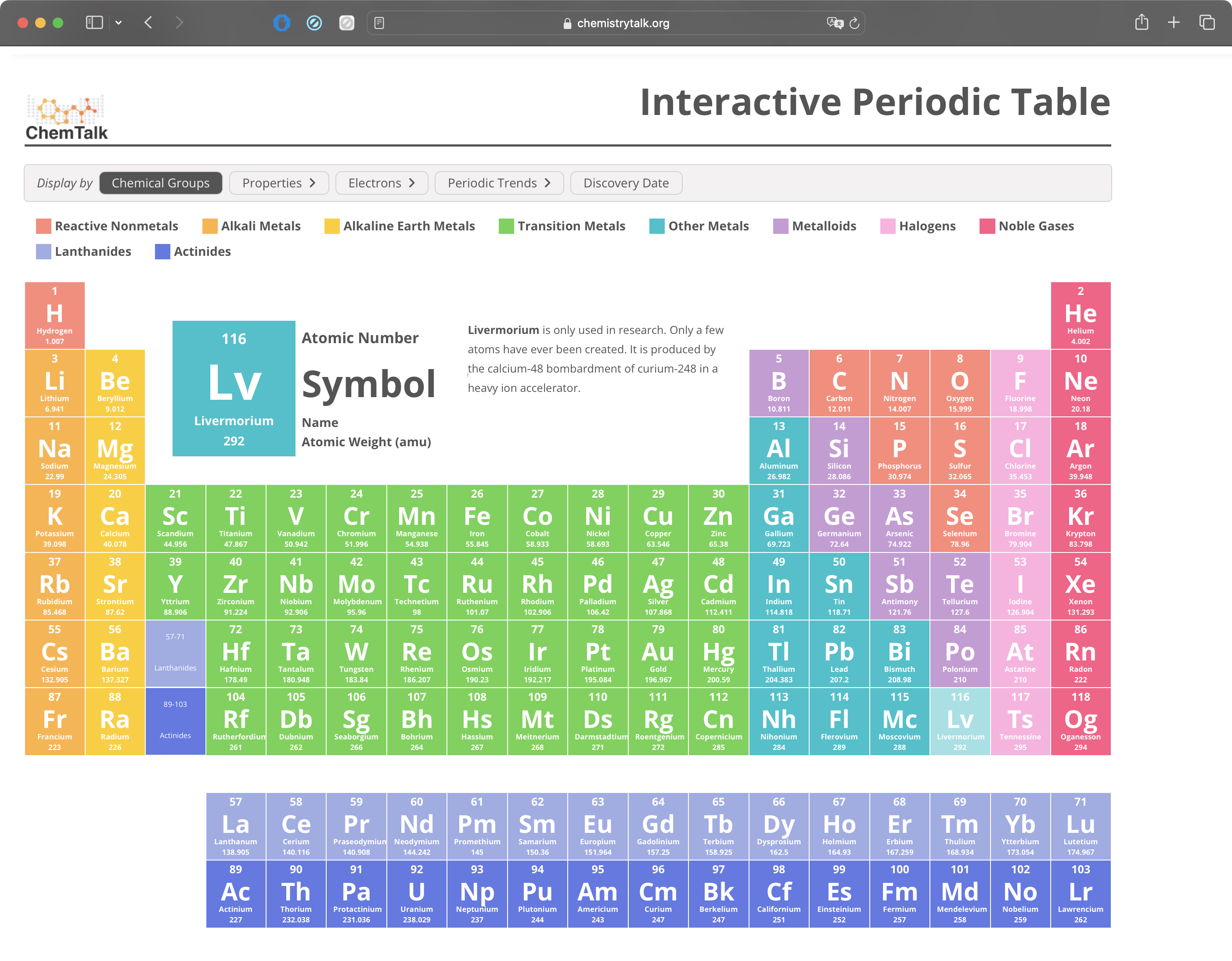 Selecting Livermorium